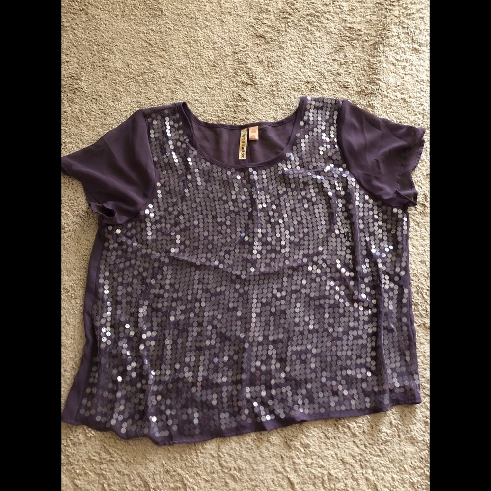 Purple, sequined top